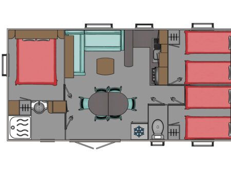 Mobil Home Rivière 8p. 34m²
